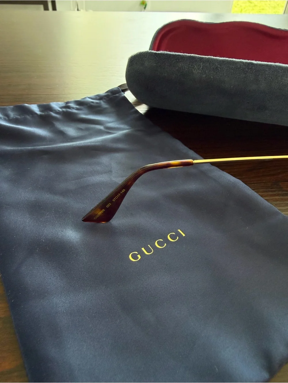Gucci GG0062S Green & Red Trim Aviator Sunglasses with Gradient Lenses